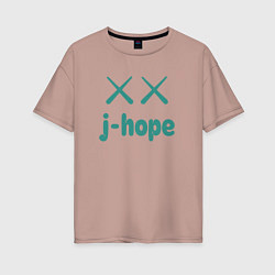 Футболка оверсайз женская BTS jhope, цвет: пыльно-розовый