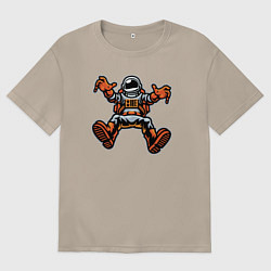 Футболка оверсайз женская Космонавт в пространстве, цвет: миндальный