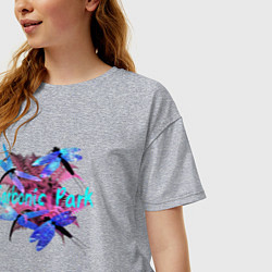 Футболка оверсайз женская Парк карбонового периода - Стрекозы, цвет: меланж — фото 2