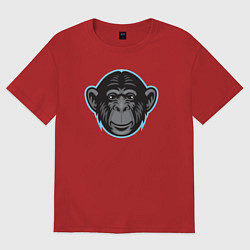 Футболка оверсайз женская Funny monkey, цвет: красный