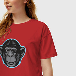 Футболка оверсайз женская Funny monkey, цвет: красный — фото 2