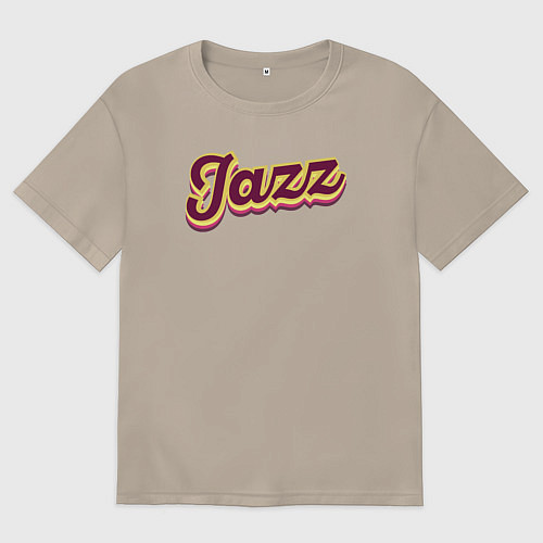 Женская футболка оверсайз Джаз вайб / Миндальный – фото 1