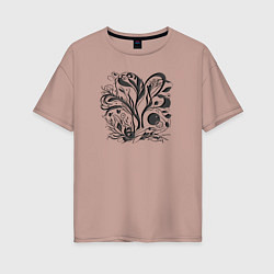 Футболка оверсайз женская Природный модерн, цвет: пыльно-розовый