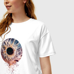 Футболка оверсайз женская Зрачок галактика, цвет: белый — фото 2