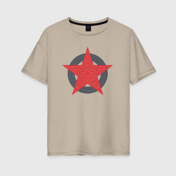 Женская футболка оверсайз Red star symbol