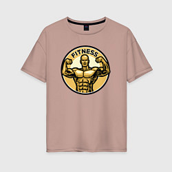 Футболка оверсайз женская Fitness power, цвет: пыльно-розовый