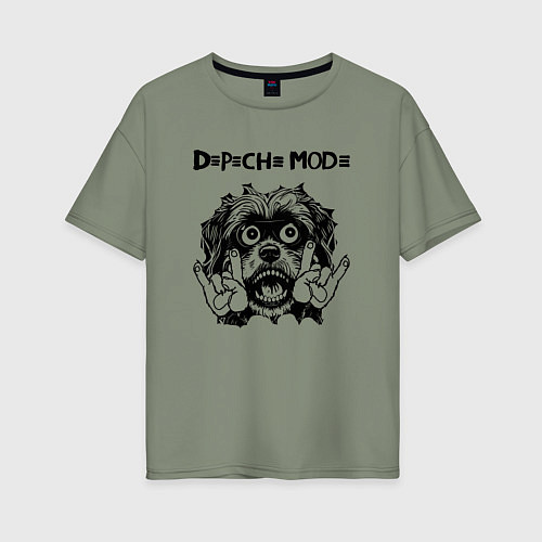Женская футболка оверсайз Depeche Mode - rock dog / Авокадо – фото 1