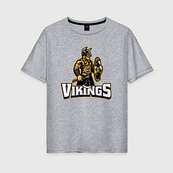 Футболка оверсайз женская Vikings team, цвет: меланж