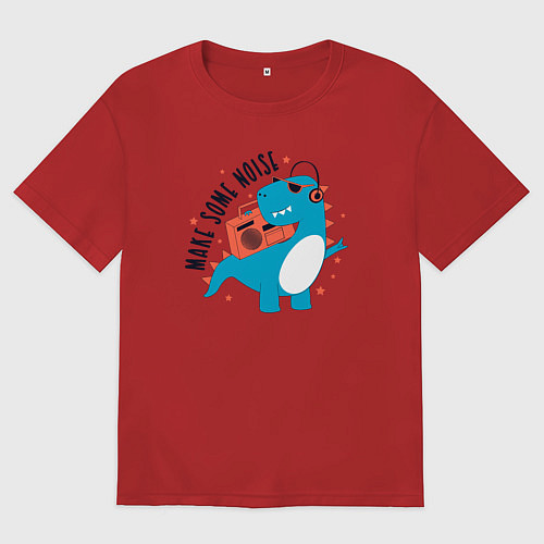 Женская футболка оверсайз Давай-ка пошумим / Красный – фото 1