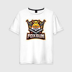 Футболка оверсайз женская Fox gun, цвет: белый