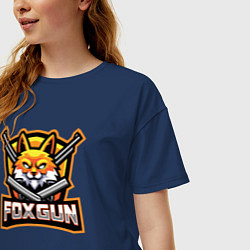 Футболка оверсайз женская Fox gun, цвет: тёмно-синий — фото 2