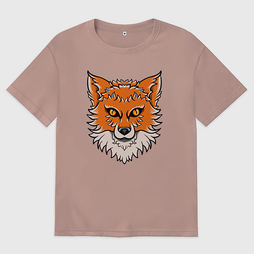 Женская футболка оверсайз Милая лисица / Пыльно-розовый – фото 1