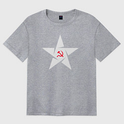 Футболка оверсайз женская Звезда Советского Союза, цвет: меланж