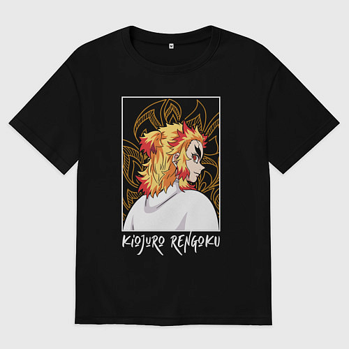 Женская футболка оверсайз Rengoku Kyoujurou / Черный – фото 1