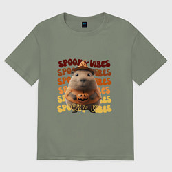 Женская футболка оверсайз Spooky vibes - жуткий вайб