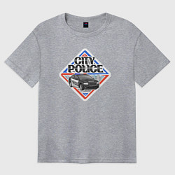 Футболка оверсайз женская Городская полиция, цвет: меланж