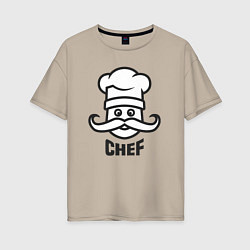 Футболка оверсайз женская Chef, цвет: миндальный