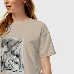 Футболка оверсайз женская Abstract painting, цвет: миндальный — фото 2