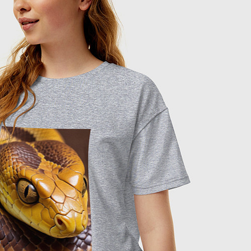 Женская футболка оверсайз Песчаная змея / Меланж – фото 3