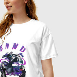 Футболка оверсайз женская Клинок рассекающий демонов Enmu, цвет: белый — фото 2