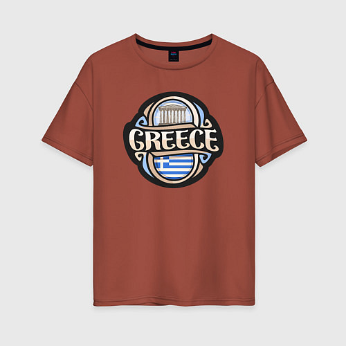 Женская футболка оверсайз Greece / Кирпичный – фото 1