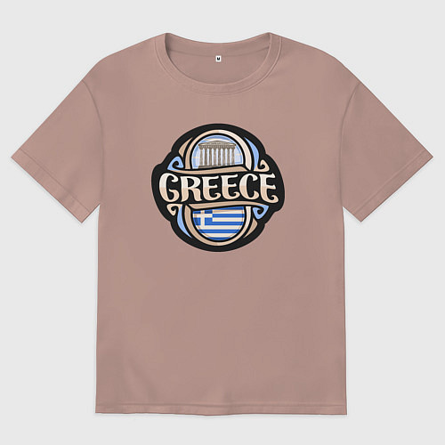 Женская футболка оверсайз Greece / Пыльно-розовый – фото 1