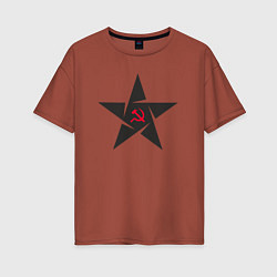 Женская футболка оверсайз Black star USSR