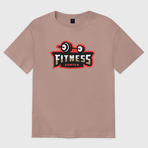 Женская футболка оверсайз Sport fitness center / Пыльно-розовый – фото 1