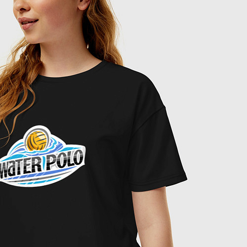 Женская футболка оверсайз Water polo sport / Черный – фото 3