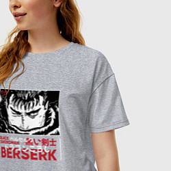 Футболка оверсайз женская Берсерк Berserk черный рыцарь Black Swordman, цвет: меланж — фото 2