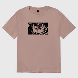 Футболка оверсайз женская Берсерк манга, цвет: пыльно-розовый