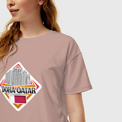 Футболка оверсайз женская Доха Катар, цвет: пыльно-розовый — фото 2