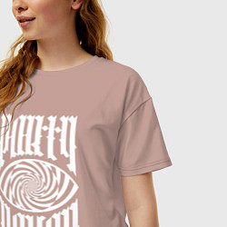 Футболка оверсайз женская Вечеринка голышом, цвет: пыльно-розовый — фото 2