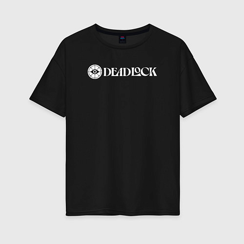 Женская футболка оверсайз Deadlock white logo / Черный – фото 1