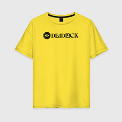 Футболка оверсайз женская Deadlock white logo, цвет: желтый