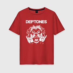 Футболка оверсайз женская Deftones rock dog, цвет: красный