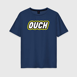 Футболка оверсайз женская Ауч, цвет: тёмно-синий