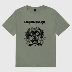 Футболка оверсайз женская Linkin Park - rock dog, цвет: авокадо