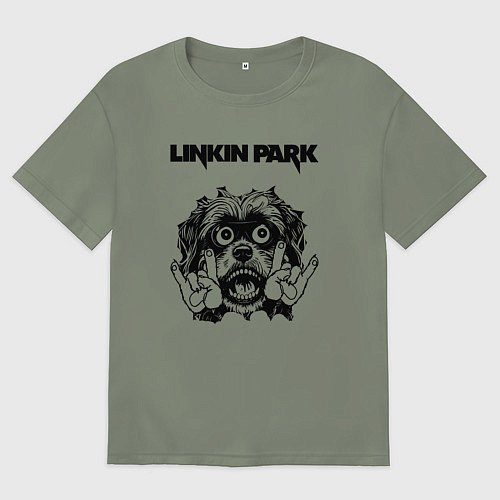 Женская футболка оверсайз Linkin Park - rock dog / Авокадо – фото 1