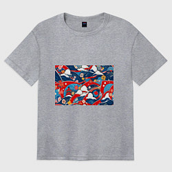 Женская футболка оверсайз Восточная аппликация