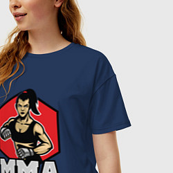 Футболка оверсайз женская MMA girl, цвет: тёмно-синий — фото 2