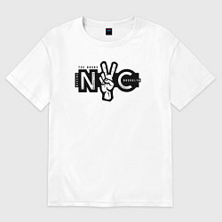 Футболка оверсайз женская New York peace, цвет: белый