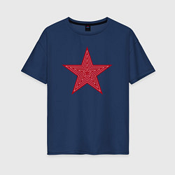 Футболка оверсайз женская USSR red star, цвет: тёмно-синий