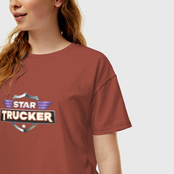 Футболка оверсайз женская Star Trucker, цвет: кирпичный — фото 2