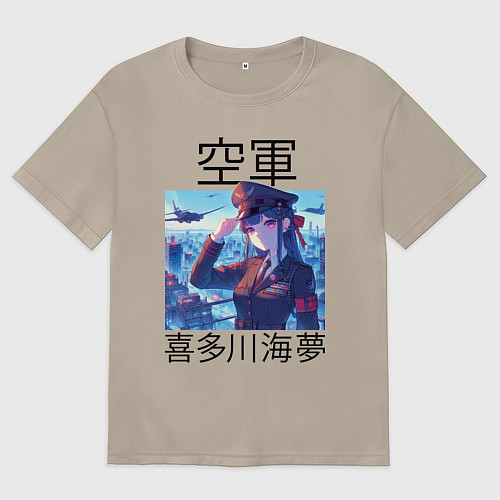 Женская футболка оверсайз Marin Kitagawa - air forces / Миндальный – фото 1