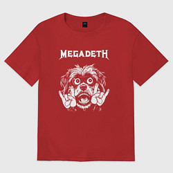Футболка оверсайз женская Megadeth rock dog, цвет: красный