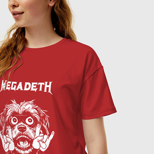 Женская футболка оверсайз Megadeth rock dog / Красный – фото 3