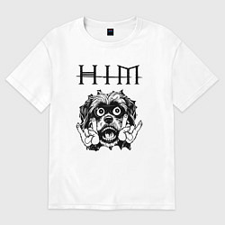 Футболка оверсайз женская HIM - rock dog, цвет: белый
