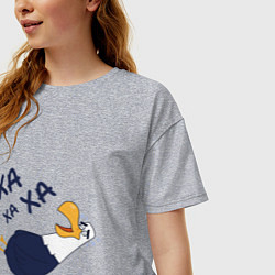 Футболка оверсайз женская Смеющийся орел, цвет: меланж — фото 2