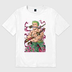 Женская футболка оверсайз Ван-пис Зоро пират